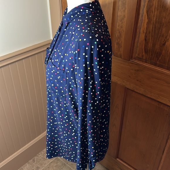 Joules Navy Elvina Multispot Blouse - 6 US - Picture 3 of 6